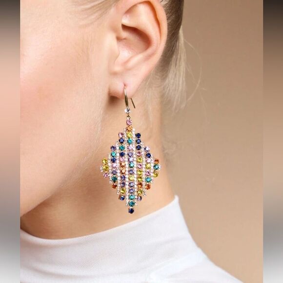 Multicolor diamond Earrings M1203 - Picture 1 of 5